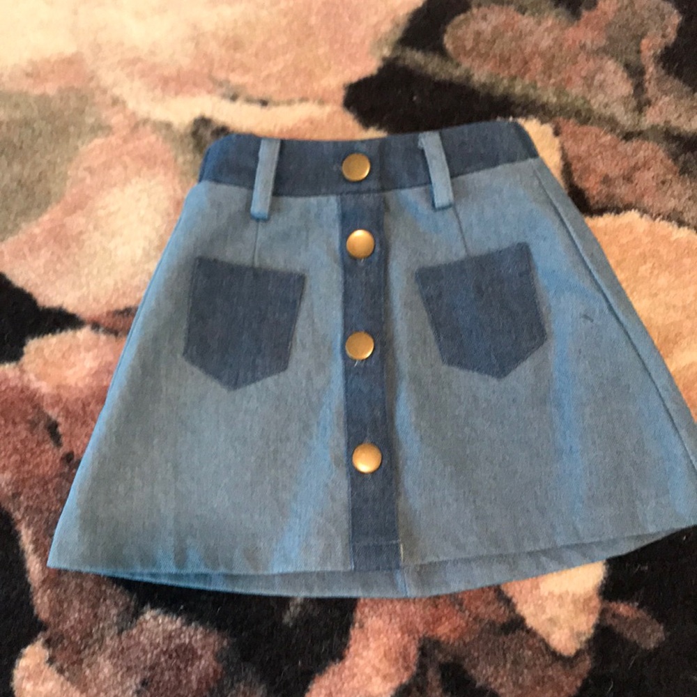 Siaomimi baby jean skirt NWT 12 mo